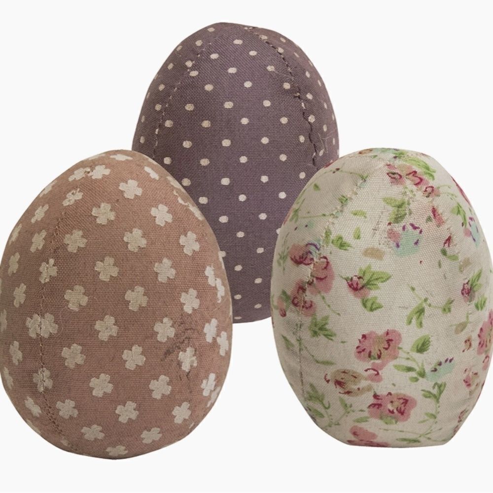 Easter Egg Vintage Look Fabric Eggs Decor Bowl Fillers Basket Cottagecore